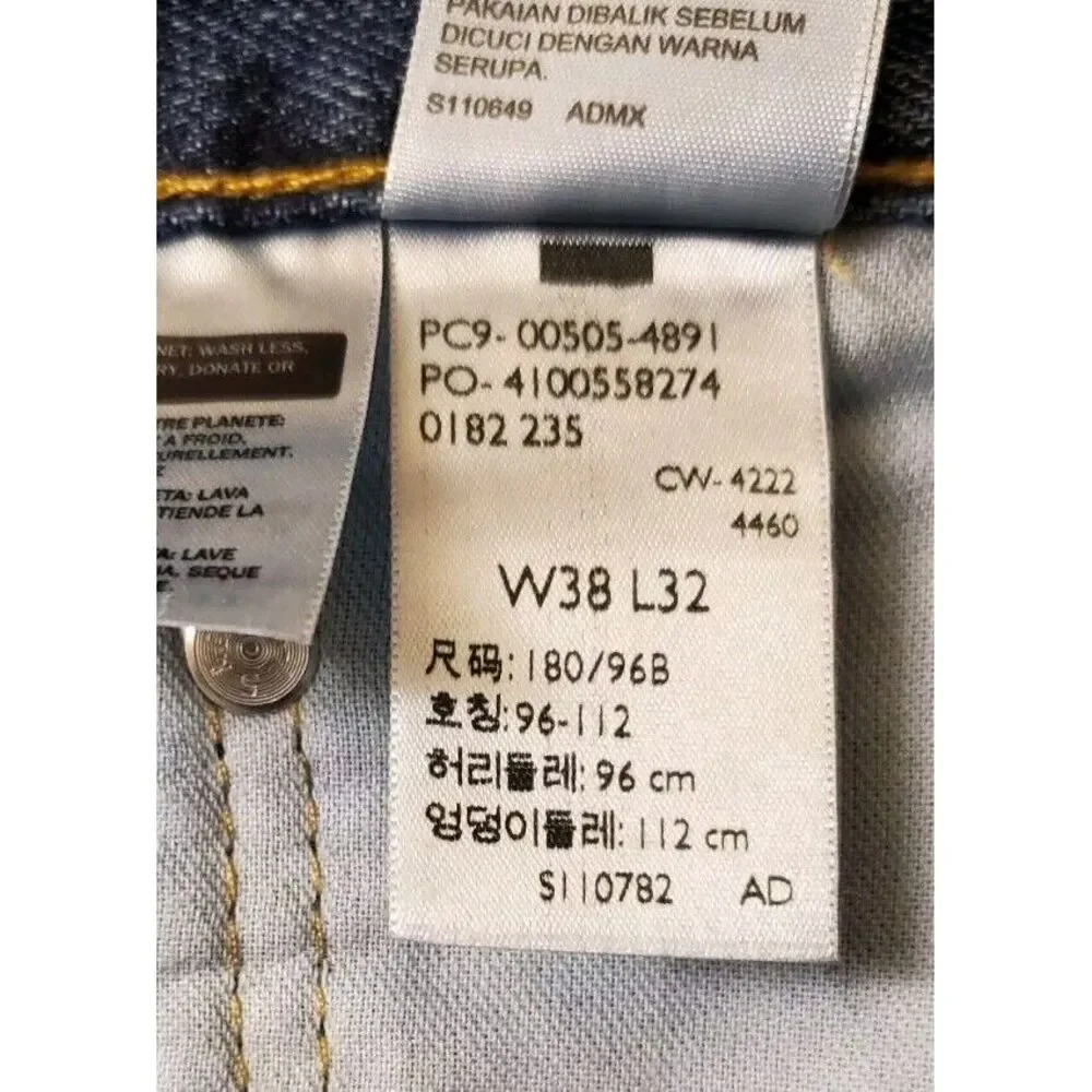Levi's 505 Mens‎ Straight Fit Stonewash Blue Denim Jeans 38x32